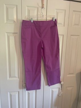 Ann Taylor Magenta Cropped Stretch Pants